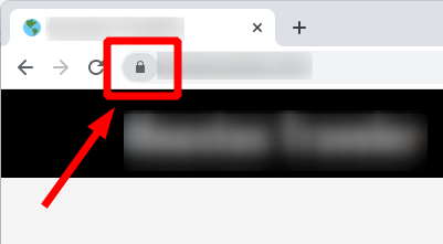 Localização do ícone na barra de endereço do navegador